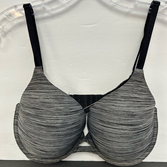 Victoria Secret underwire tee shirt bra/Gray and black/ 34DD - Picture 1 of 9